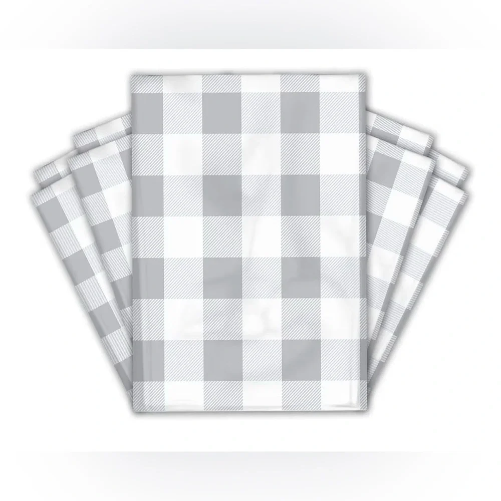 Thank You Polymailers 10x13 Gray Plaid